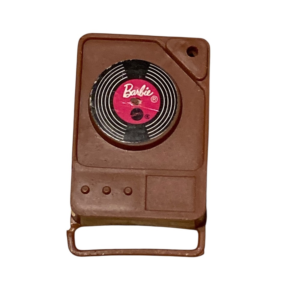 Vintage Mattel Barbie Record Player Brown Plastic Doll Accessory Toy